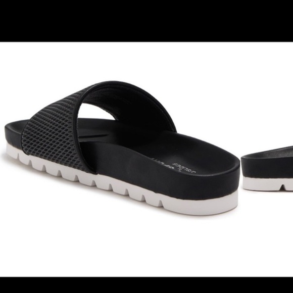 Urban Sport By J/Slides Textured Leather Slide Sandal Size 10 new with box Black - Picture 4 of 7